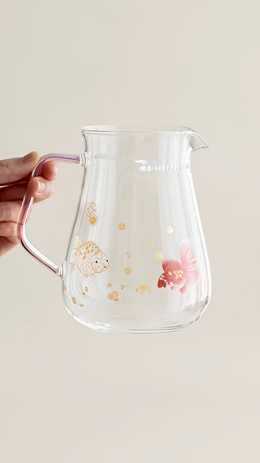 Golden Prosperity Glass Fairness Pitcher