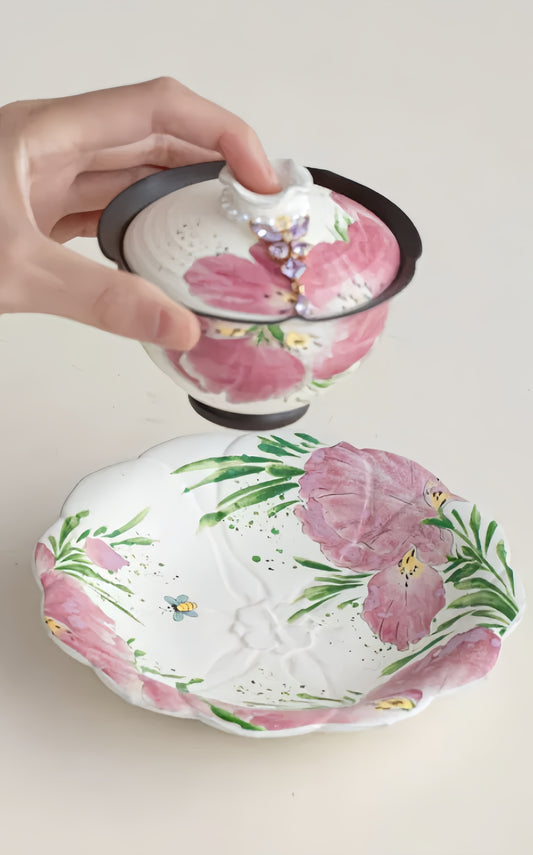 Iris Essence White Clay Tea Set