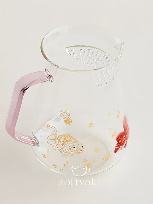 Golden Prosperity Glass Fairness Pitcher